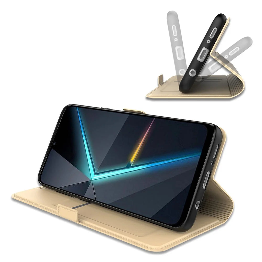 For ZTE nubia Redmagic 10 Air 5G Case Shockproof TPU Inner Shell Leather Phone Cover Card Slot - Gold - 3