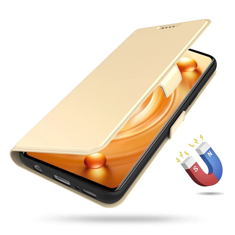 For ZTE nubia Redmagic 10 Air 5G Case Shockproof TPU Inner Shell Leather Phone Cover Card Slot - Gold - 4