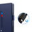 For Realme 14 5G Case Stand PU Leather Phone Cover Card Holder Mirror - Blue - 6