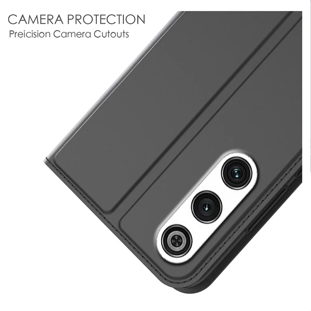 For ZTE nubia Redmagic 10 Air 5G Case PU Leather Phone Cover with Card Holder Stand - Black - 5