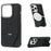 For iPhone 16 Pro Case Compatible with MagSafe Kickstand TPU + PU Leather Phone Cover - Black - 1