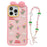 For iPhone 16 Pro Max Silicone Case Cute 3D Tulip Design Shockproof Phone Back Cover with Lanyard - 1