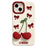 For iPhone 15 Silicone Case Cute Pendant Cherry Design Shockproof Durable Phone Back Cover - 1