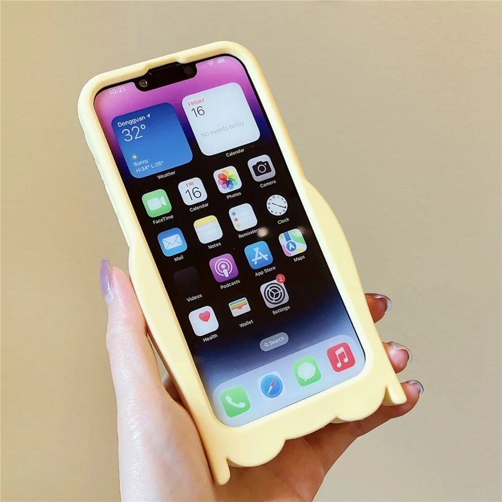 For iPhone 15 Silicone Case Cute Dopamine Dog Design Shockproof Phone Back Cover - Pink - 6