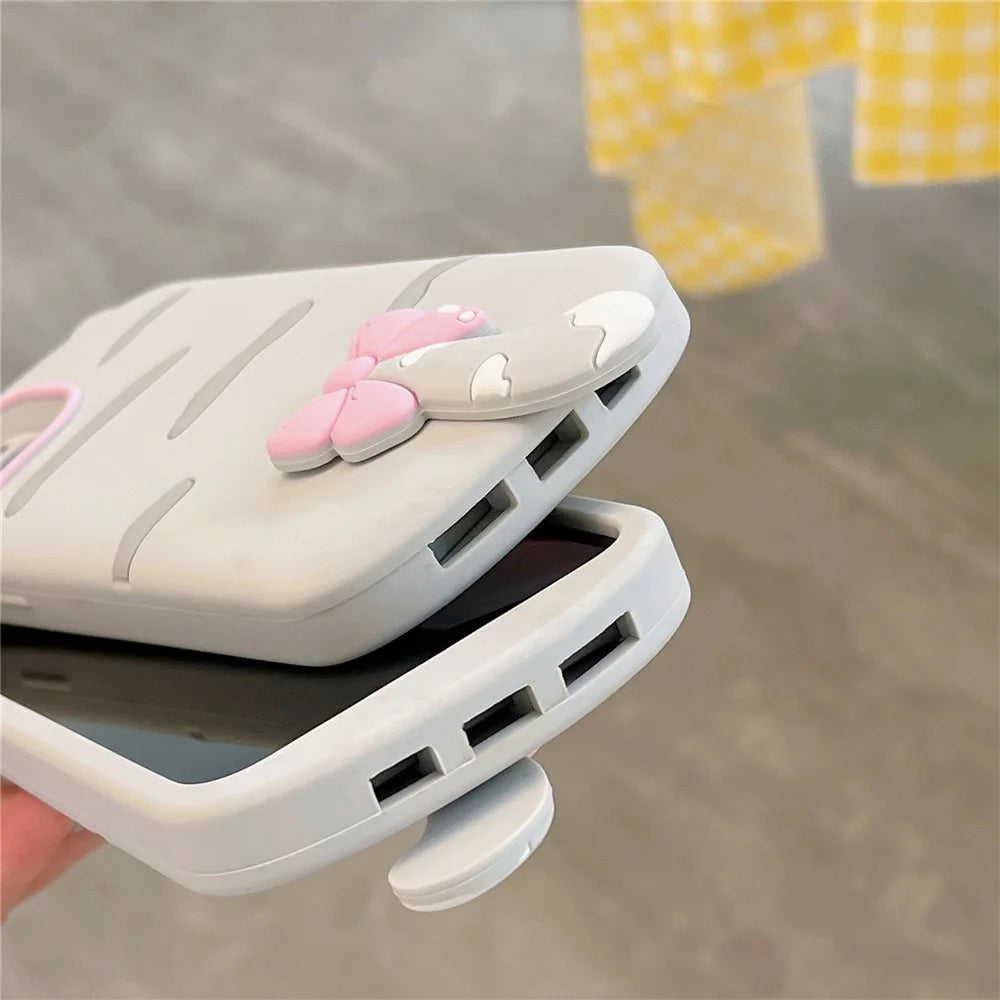For iPhone 15 Silicone Case Cute Cat Silhouette Design Shockproof Phone Back Cover - 7