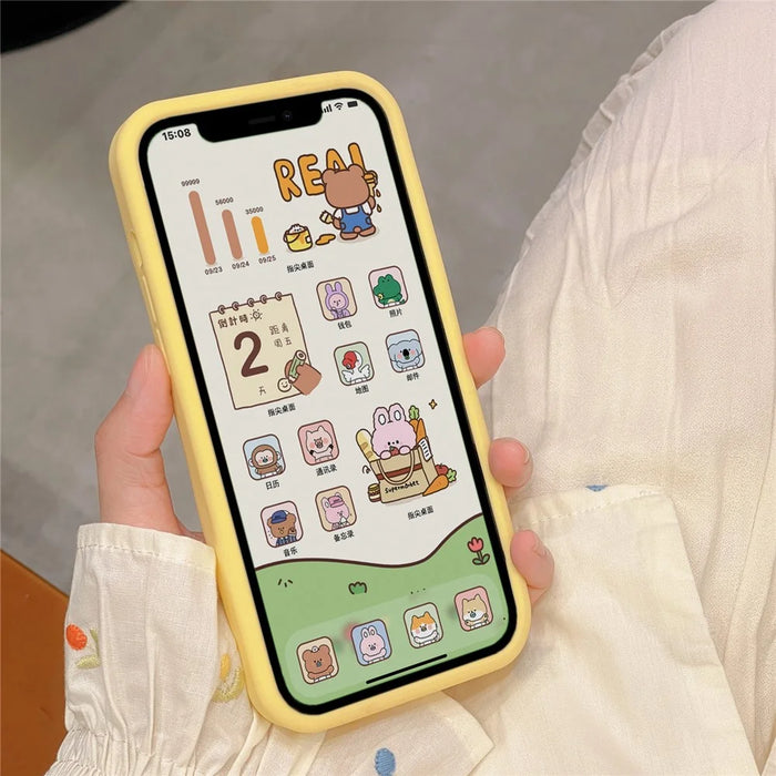 For iPhone 16 Pro Max Silicone Case Cute Expanding Duck Design Shockproof Phone Back Cover - 7