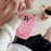For iPhone 16 Pro Max Silicone Case Cute Pink Design Phone Back Cover with Lens Cover Kickstand Mirror - 2