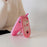 For iPhone 16 Pro Max Silicone Case Cute Pink Design Phone Back Cover with Lens Cover Kickstand Mirror - 4
