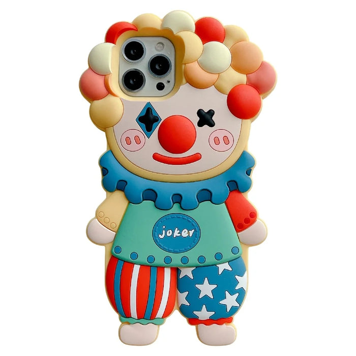 For iPhone 16 Pro Max Silicone Case Cute Joker Design Shockproof Phone Back Cover - 1