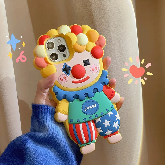 For iPhone 16 Pro Max Silicone Case Cute Joker Design Shockproof Phone Back Cover - 5