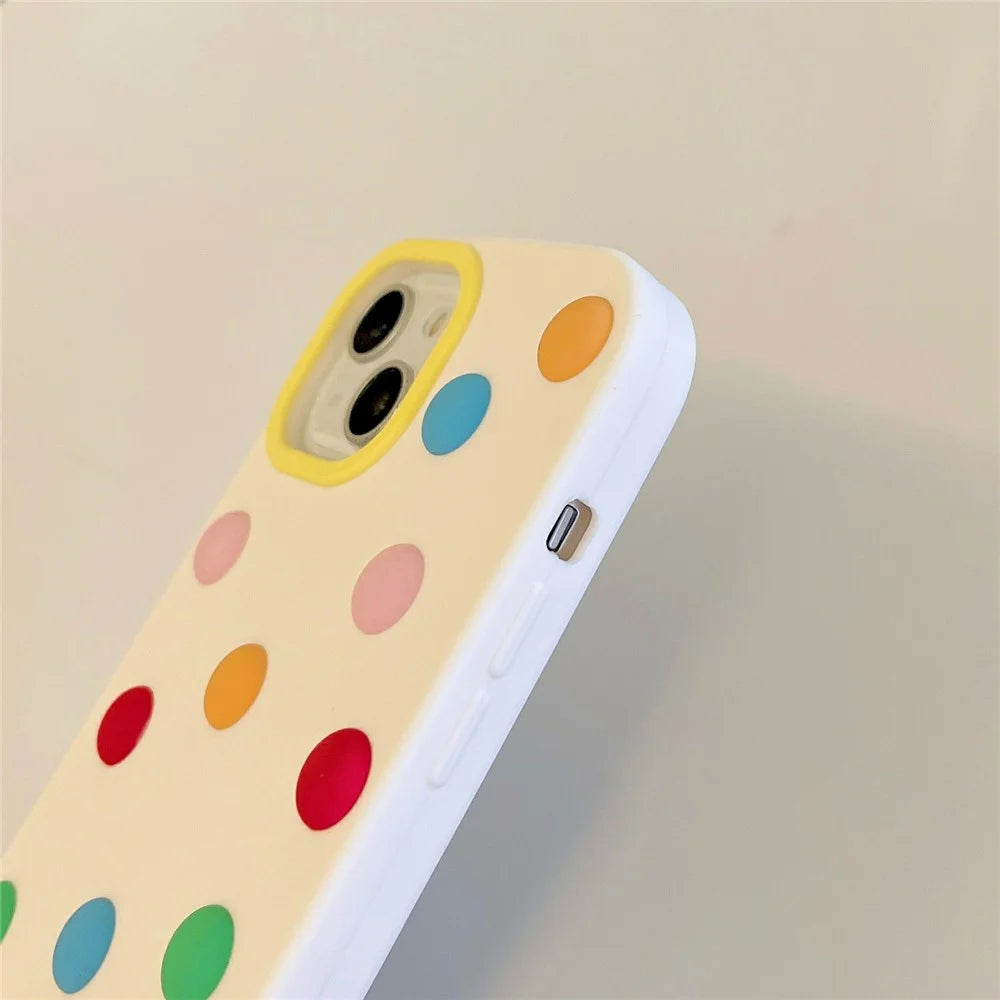 For iPhone 15 Silicone Case Cute 3D Colorful Beans Design Shockproof Phone Back Cover - 5