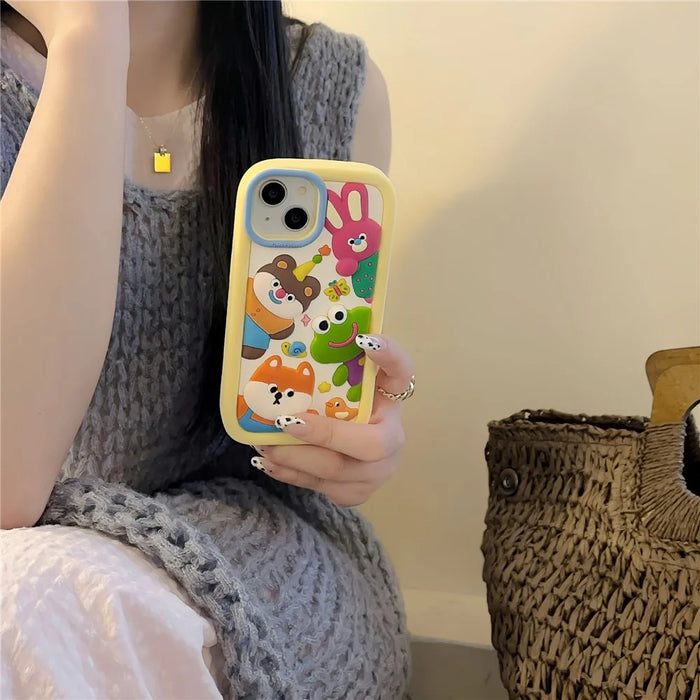 For iPhone 15 Silicone Case Cute 3D Animal Collection Pattern Shockproof Phone Back Cover - 3