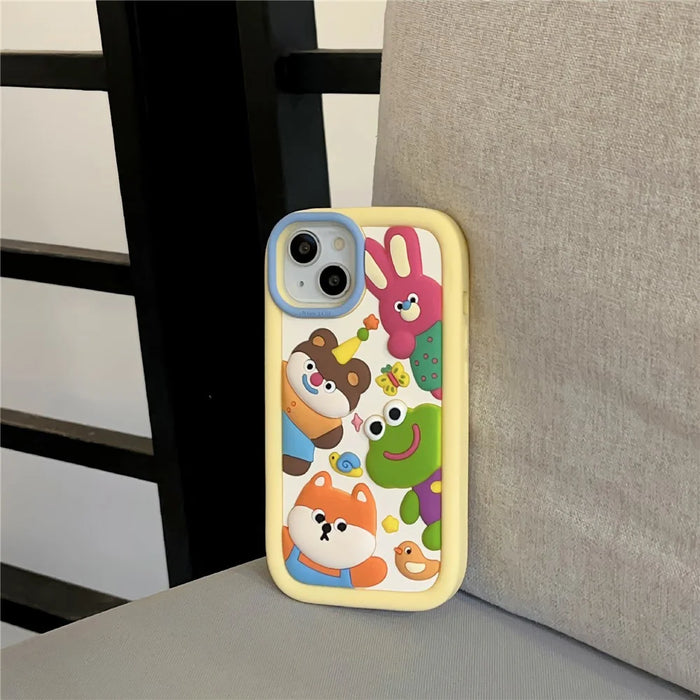For iPhone 15 Silicone Case Cute 3D Animal Collection Pattern Shockproof Phone Back Cover - 5