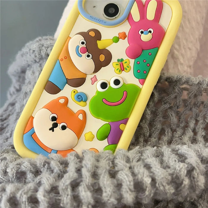 For iPhone 15 Silicone Case Cute 3D Animal Collection Pattern Shockproof Phone Back Cover - 6