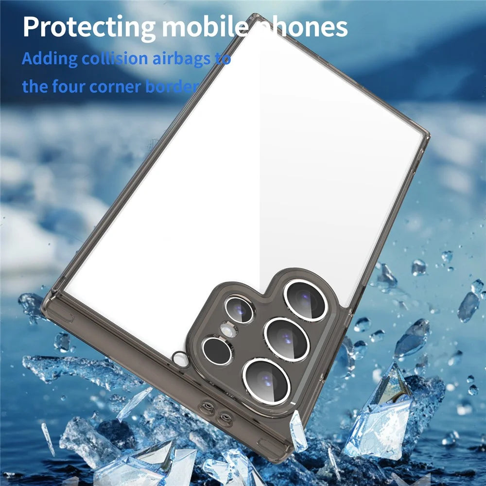 For Samsung Galaxy S24 Ultra Case TPU + Acrylic Phone Back Cover Anti Yellowing - Black - 6