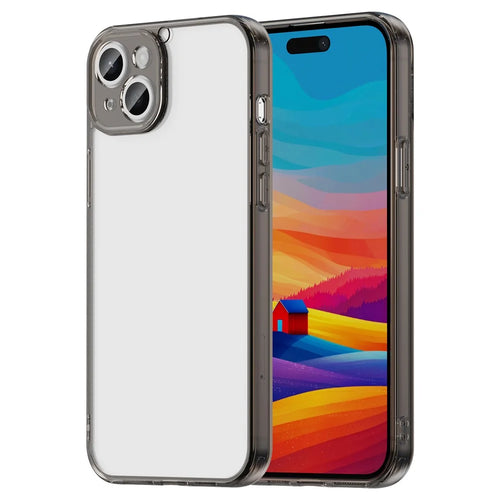 For iPhone 15 Case TPU + Acrylic Phone Back Cover Anti Yellowing - Black - 1