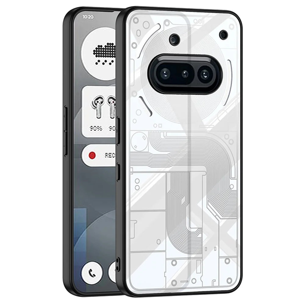 GKK For Nothing Phone (3a) Case Creative Pattern PC + TPU Skin Touch AG Phone Back Cover - White - 1