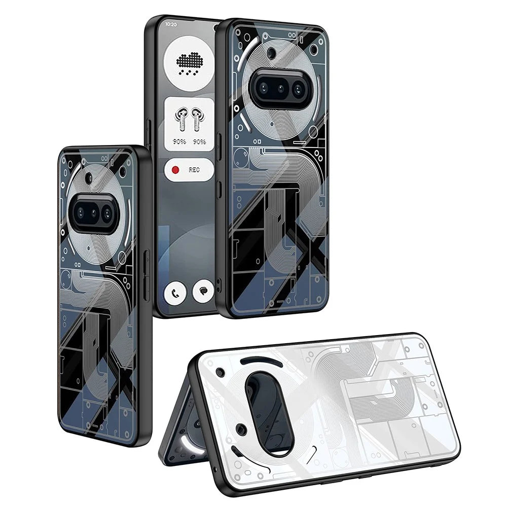 GKK For Nothing Phone (3a) Case Creative Pattern PC + TPU Skin Touch AG Phone Back Cover - White - 2