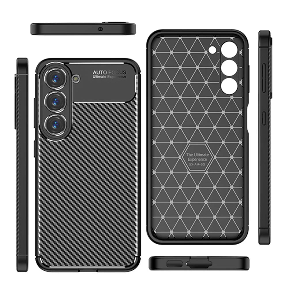 For Samsung Galaxy S23+ Carbon Fiber Texture Flexible TPU Phone Case Drop-proof Back Cover - Black - 1