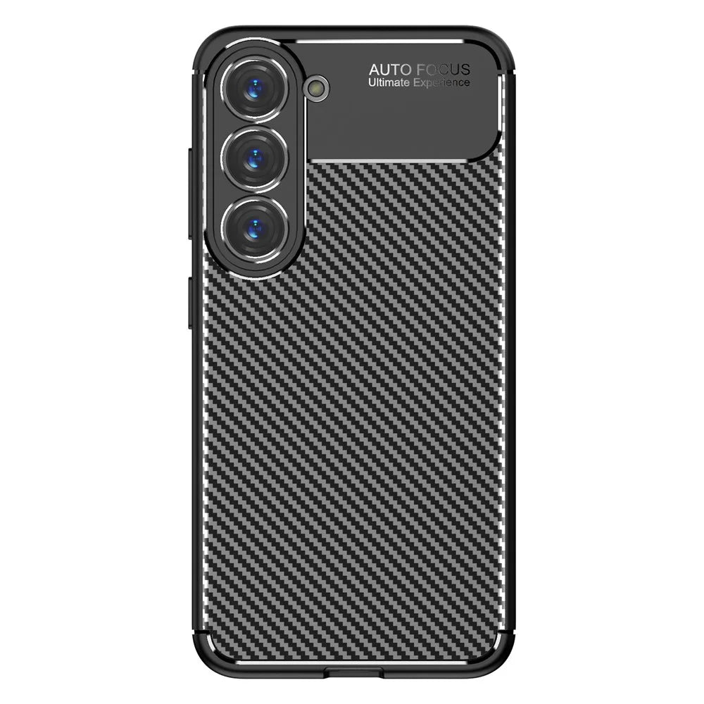 For Samsung Galaxy S23+ Carbon Fiber Texture Flexible TPU Phone Case Drop-proof Back Cover - Black - 3