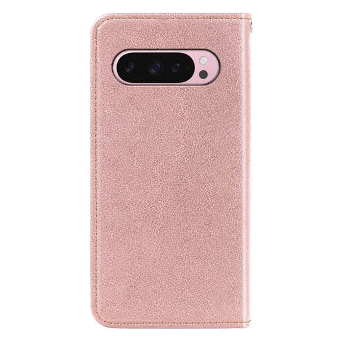For Google Pixel 10 Pro / Pixel 10 Case Wallet RFID Blocking Leather Phone Cover Strong Magnetic Closure - Rose Gold - 7