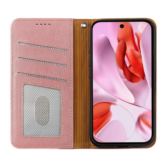 For Google Pixel 10 Pro XL Case Wallet RFID Blocking Leather Phone Cover Strong Magnetic Closure - Rose Gold - 2