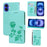 For iPhone 16 Case Rose Pattern Leather Wallet Phone Cover with Strap - Green - 1