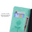 For iPhone 15 Case Rose Pattern Leather Wallet Phone Cover with Strap - Green - 7