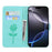 For iPhone 14 Pro Max Case Rose Pattern Leather Wallet Phone Cover with Strap - Green - 3