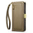 ESEBLE E11 For Samsung Galaxy S23 Case Zipper Pocket Litchi Texture Leather Phone Cover with Mirror and Wrist Strap - Brown - 7