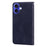 For iPhone 16 Case Business Style Magnetic Closure Leather Phone Cover with Strap - Black - 7