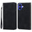 For iPhone 16 Plus Case Business Style Magnetic Closure Leather Phone Cover with Strap - Black - 1