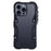 For iPhone 16 Pro Max Bumper Case Aluminium Alloy Metal Phone Shell Cover with Strap - Black - 1