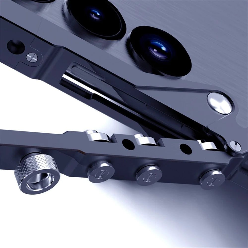 For Samsung Galaxy S25 Ultra Bumper Case Aluminium Alloy Metal Phone Shell Cover with Strap - Black - 3