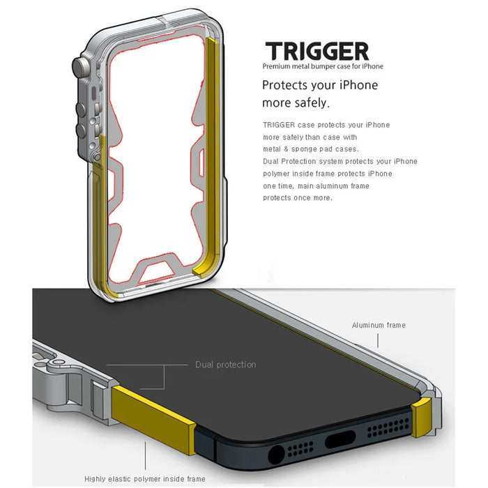 For Realme 14 Pro 5G Bumper Case Aluminium Alloy Metal Phone Shell Cover with Strap - Black - 3
