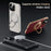 For iPhone 13 Pro Case Compatible with MagSafe Leather TPU Back Cover with Hidden Kickstand - Black - 5