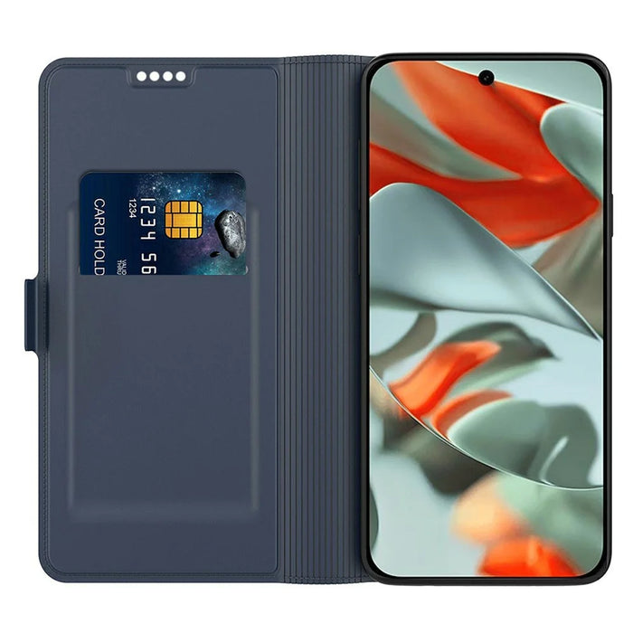 For Google Pixel 10 Pro XL Case Shockproof TPU Inner Shell Leather Phone Cover Card Slot - Blue - 2