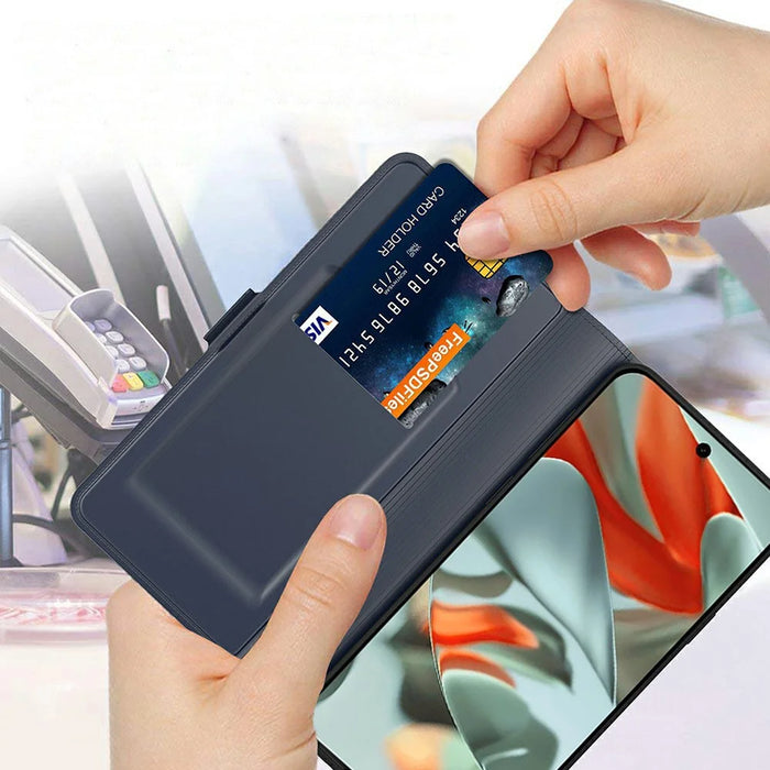 For Google Pixel 10 Pro XL Case Shockproof TPU Inner Shell Leather Phone Cover Card Slot - Blue - 5