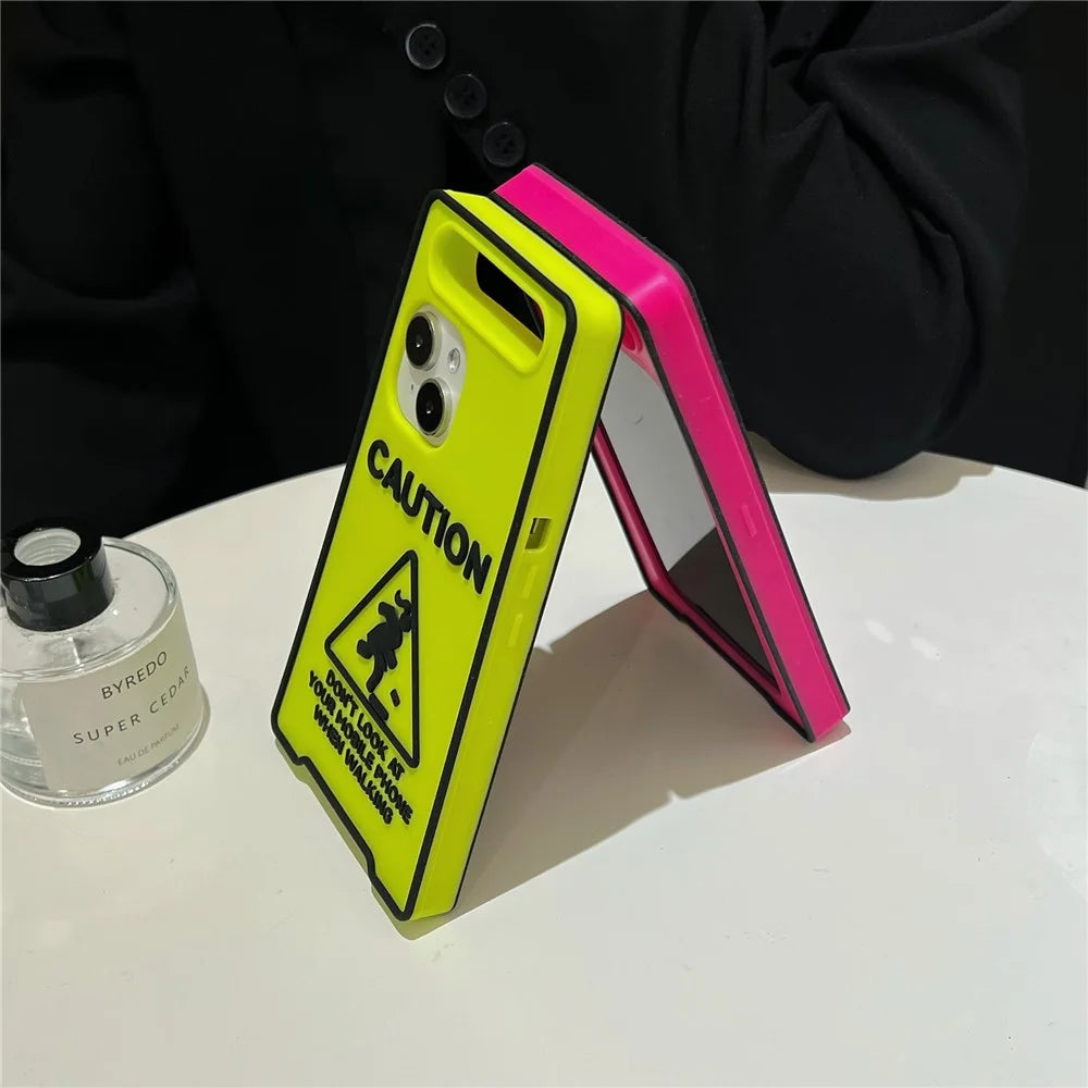 For iPhone 15 Silicone Case Luminous Signage Design Shockproof Phone Back Cover - Rose - 4