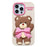 For iPhone 16 Pro Max Silicone Case Cute Bear Glitter Design Shockproof Phone Back Cover - 1
