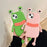 For iPhone 15 Silicone Case Cute Sausage Mouth Frog Design Shockproof Phone Back Cover - Pink - 4