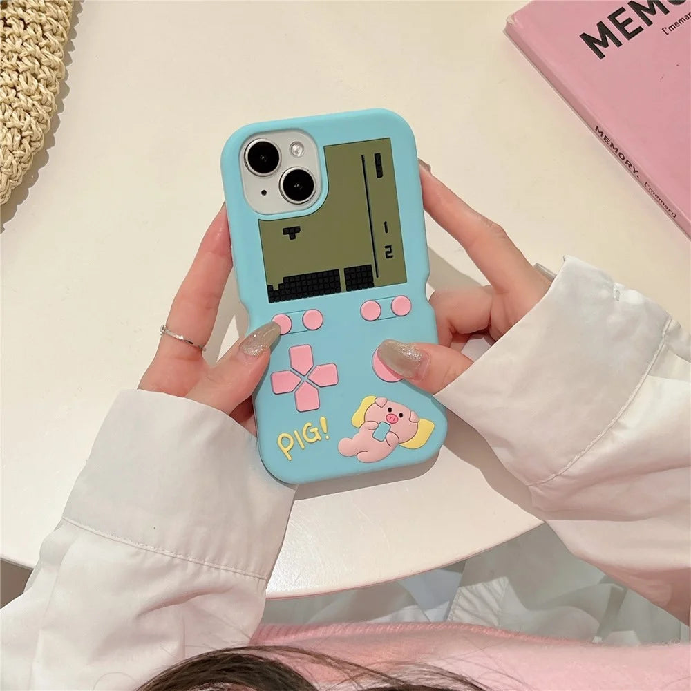 For iPhone 15 Silicone Case Cute Retro Gaming Console Design Shockproof Phone Back Cover - 2