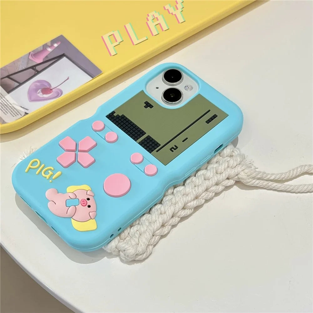 For iPhone 15 Silicone Case Cute Retro Gaming Console Design Shockproof Phone Back Cover - 5