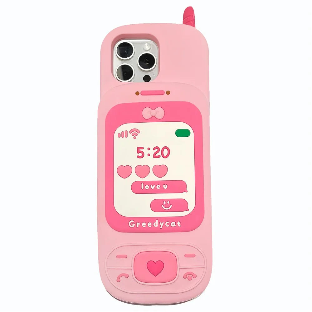 For iPhone 16 Pro Max Silicone Case Sliding Phone Design Shockproof Phone Back Cover with Mirror - 1