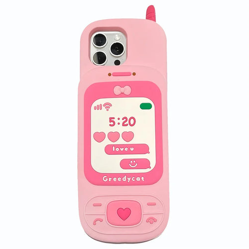 For iPhone 16 Pro Max Silicone Case Sliding Phone Design Shockproof Phone Back Cover with Mirror - 1