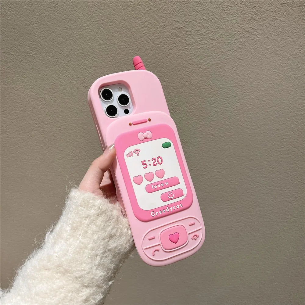For iPhone 16 Pro Max Silicone Case Sliding Phone Design Shockproof Phone Back Cover with Mirror - 3