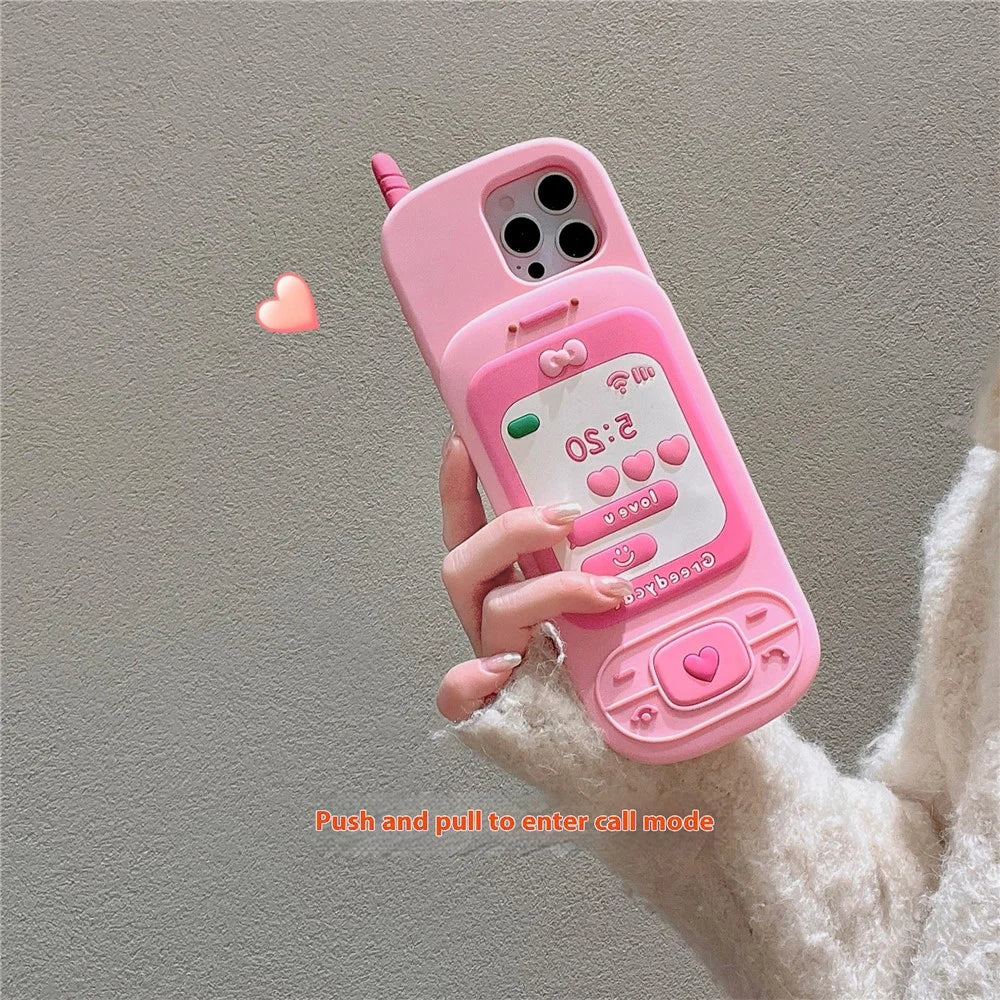 For iPhone 16 Pro Max Silicone Case Sliding Phone Design Shockproof Phone Back Cover with Mirror - 7
