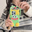 For iPhone 16 Pro Max Silicone Case Cute Heart Monster Design Shockproof Phone Back Cover - Green - 2