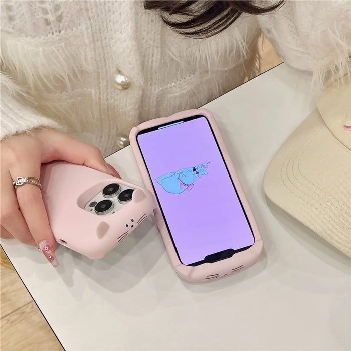 For iPhone 16 Pro Silicone Case Cute Sleeping Rabbit Design Shockproof Phone Back Cover - 5