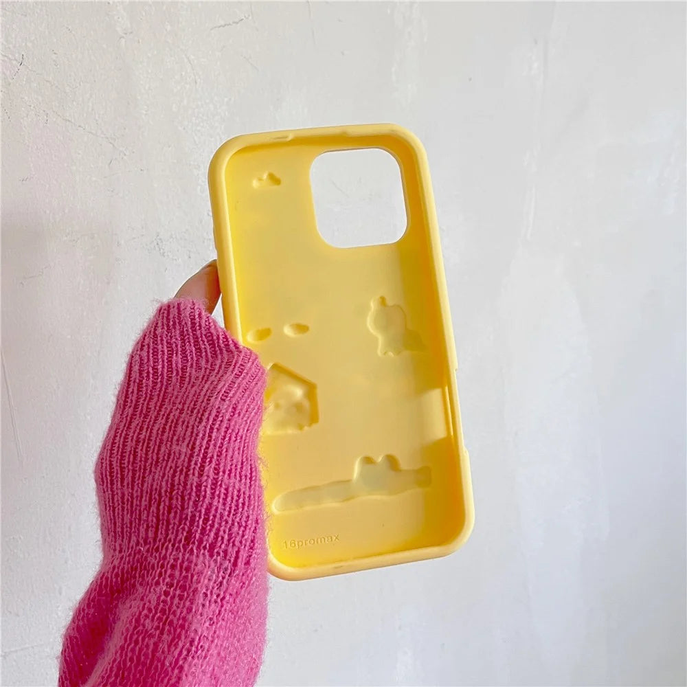 For iPhone 16 Pro Silicone Case Cute Animal Farm Design Shockproof Phone Back Cover - 3